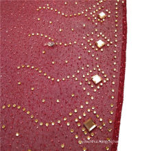 Fashion elegant exquisite printed stone beads silk chiffon arabic hijab plain dubai muslim scarf
